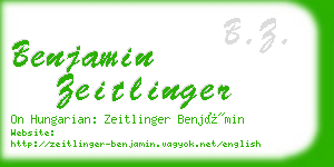 benjamin zeitlinger business card